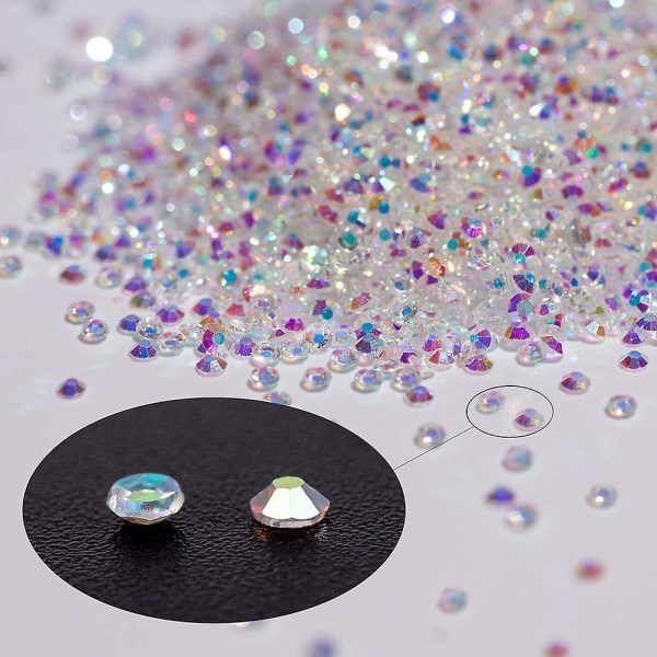 10000 stk Rhinestones iriserende krystaller Langvarig Ab Shine Like Swarovski For Nail Art Telefon gjør-det-selv-håndverk og negleskjønnhet Makeup-dekorasjon