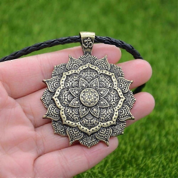 Om Lotusblomma Mandala Yoga Andligt Hänge Damhalsband Smycken Alla Hjärtans Dag Present