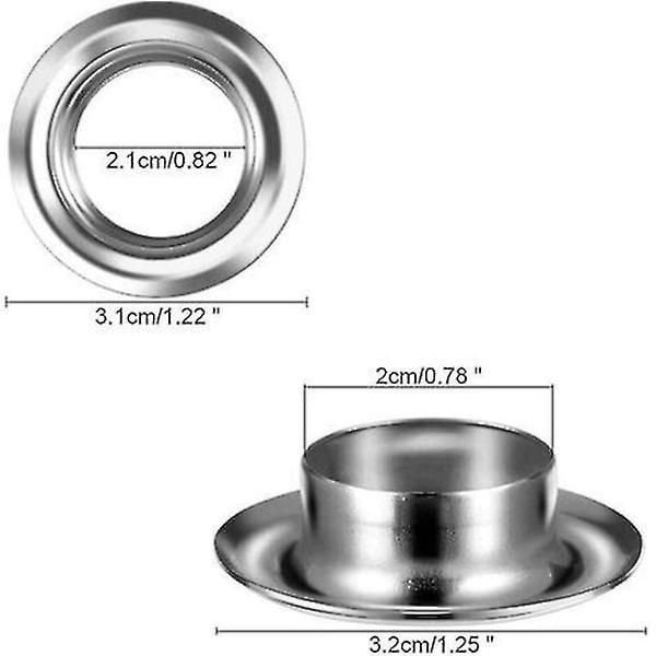 50 st Öglor Öglor Set Öglor 20mm Ögla Ögla Kit För Canvas Presenning Tält Reparation Silver