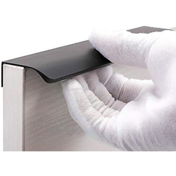 Set med 2 osynliga kökshandtag Noi 128 Svart kökshandtag i aluminiumlegering Möbelhandtag Centrumdistans 128mm