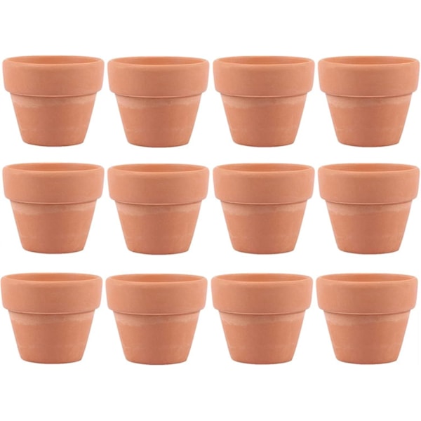 Pienet Mini-Saviruukut, 12 kpl 1.2\" Terracotta-Ruukku Savi Keramiikka Ruukku, Kaktus Kukka Taimitarha Terracotta-Ruukut, Viemärireikällä, Sisätiloihin/