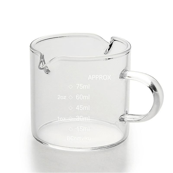 Glasmätkopp Espresso Liten Glasvätskeglas Ounce Kopp Med Gradering Och Dubbel Pip Köket
