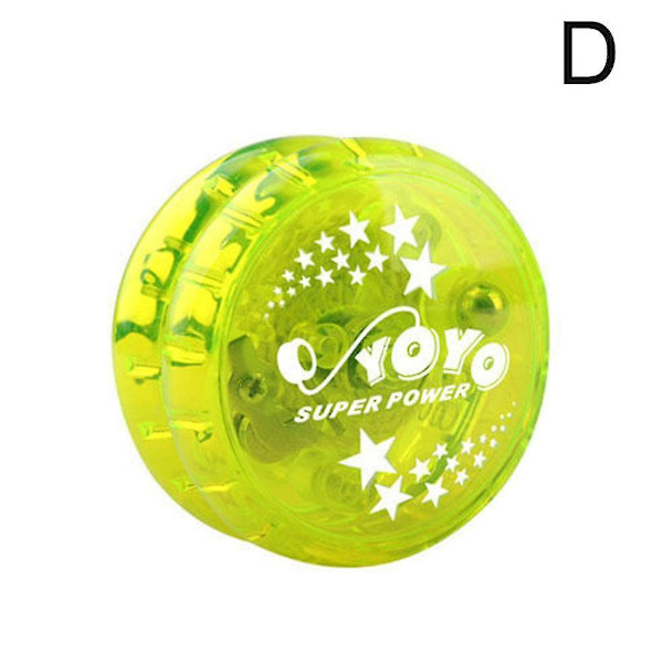 Ljus Yoyo Boll Med Led-Ljus Färgglad Karusell Yo-Yo Barn Lek Underhållning Leksaker（Gul)