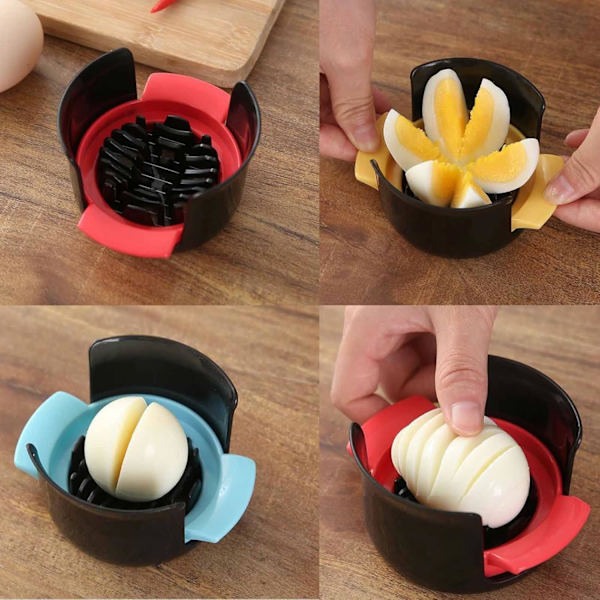 Munankuorija, 3 in 1 Munanjakaja Munanjakaja Kovaksikeitetyille Munille, Keitetyn Munan Leikkaustyökalu Mozzarella-leikkurille Kiivit Tomaateille Keitetyt Munat