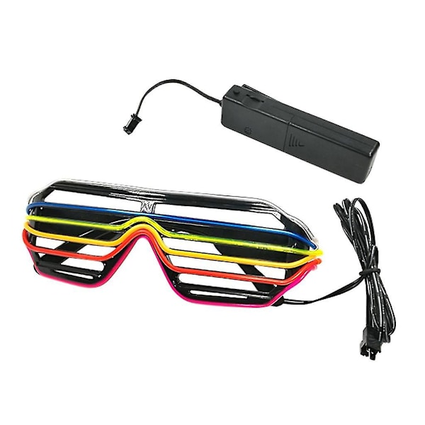 Fargerike LED-briller El Lysende Skygger Blinkende Rave Kostyme Maske Natt Show Glød Festforsyninger Juledekorasjoner