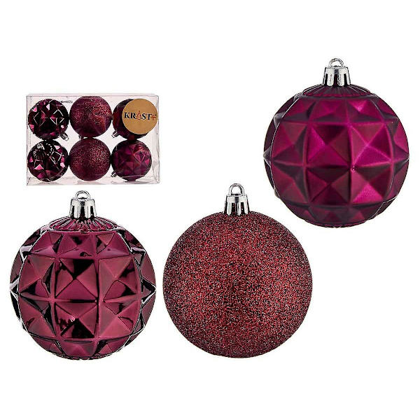 Set med julgranskulor Lila PVC Ø 7 cm (12 stycken)