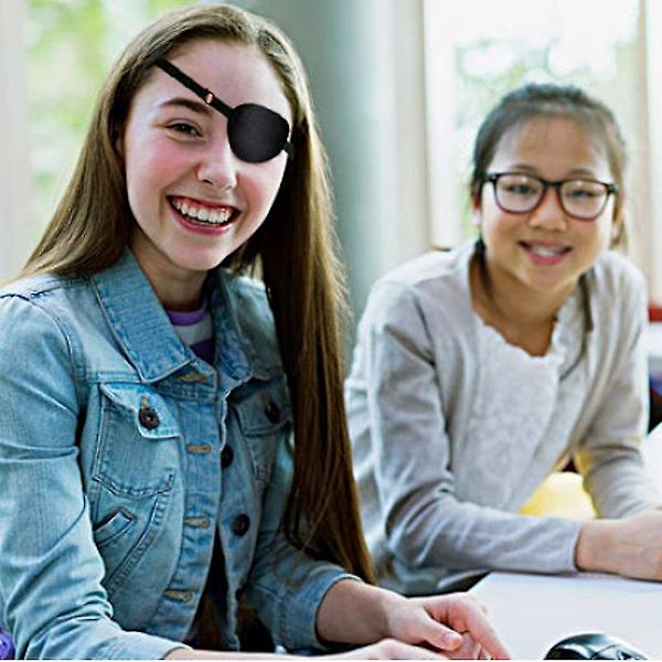 Ögonlappar 2-pack Justerbara Amblyopia Lata Ögonlappar, Svart