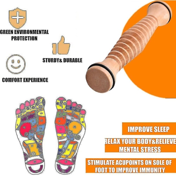 Fotvalsrulle Massager Fotmassager Rulle Shiatsu Fotlindring Plantar Fasciit, Valvbågsmärta