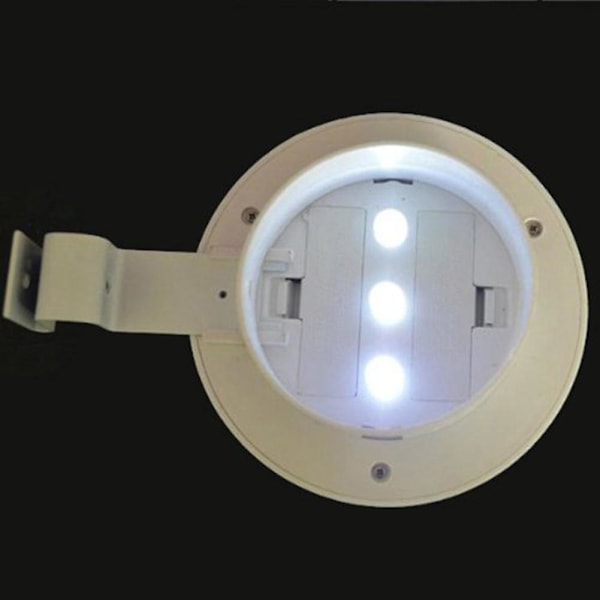 IP44 Solcells drivna 3 LED rännljus för staket, uppfart, uppfart (vit)