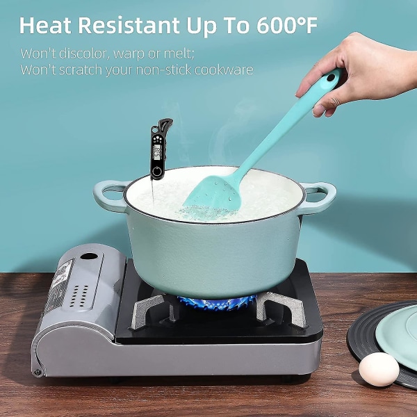 Set, livsmedelsklassat Bpa-fritt, värmebeständigt upp till 600 grader, bakning Matlagning Blanda köksredskap 3 delar set (blå)