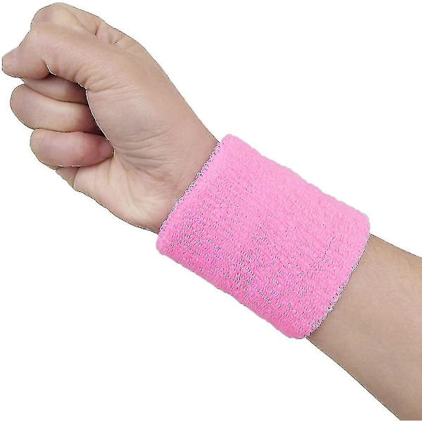 Svettbands. 2-pack svettbands för handleden. 4 tum sport svettband handledsskydd mjuk tjock bomull