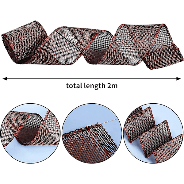 6 Ruller 6 Farger Juleribbon Burlap Lin-lignende Stoffer Ribbon Ruller Innpakningsbånd For Gaveinnpakning Diy Gave