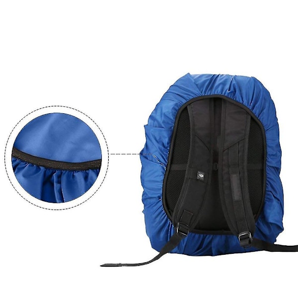 Vattentätt regnskydd för ryggsäck i nylon - Regntät utomhusutrustning för 18-25L ryggsäck - Blå, 2-pack