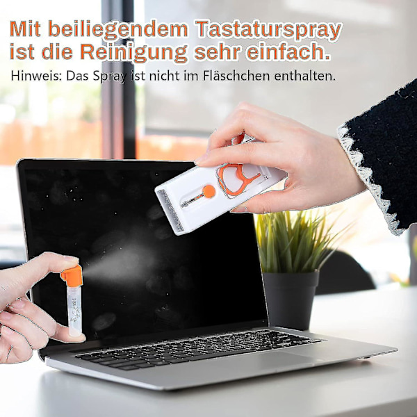 11-i-1 Tastaturrengjøringssett, Skjermrengjøringssett for mobiltelefoner og bærbare datamaskiner (Oransje).
