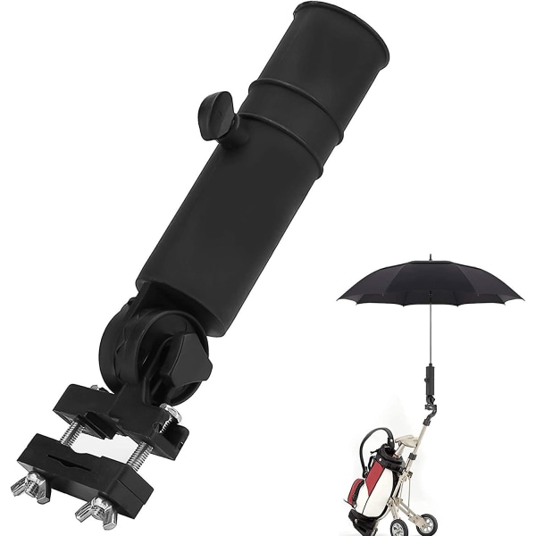 Golfparaplyställ, justerbart paraplyställ för golfvagnar, universal paraplyställ för golfvagn, golftillbehör för golfvagnshandtag (svart)