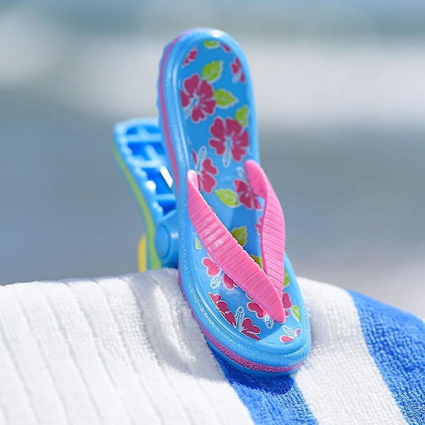 2 stk klips for solsenger flerfarget tøffel strandhåndkleklips sterke strandstolhengere klesklips store nyheter