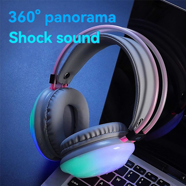 RGB Gaming-hörlurar Bluetooth Trådlösa Hörlurar E-sport Gaming Headset Dynamisk Belysning Datorhörlurar Mintgrön