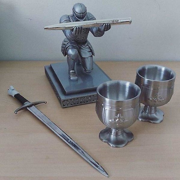 Skrivbordsdekoration, 1 st riddare pennhållare soldat actionfigur kontor skrivbordsfigur riddare stativ heminredning dekoration