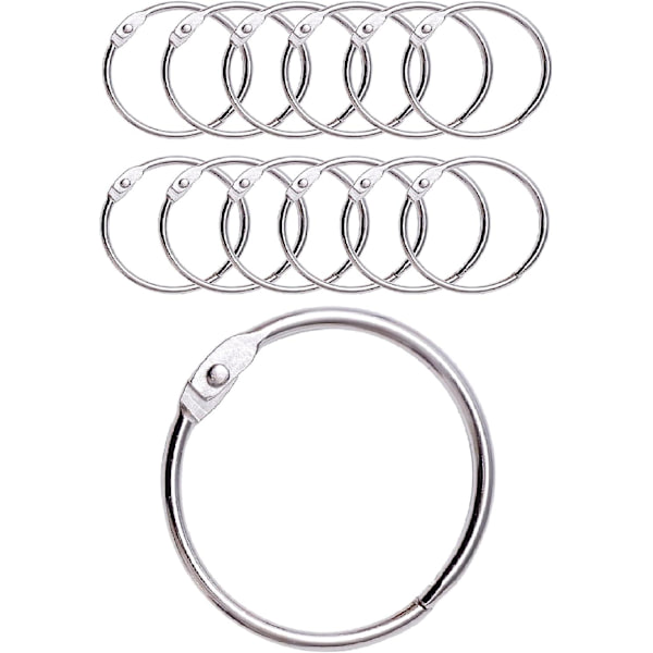 Bruseforhængsringe med metalhængsel - Fremstillet i Italien 50mm åbnelig cirkulær ring til gardiner, badeværelse, hjem, arkivskabe Metallic farve, sølv,