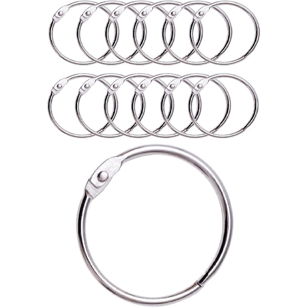 Duschgardinringar med metallkrok - Tillverkad i Italien 50 mm öppningsbar cirkulär ring för gardiner, badrum, hem, arkivskåp Metallic färg, silver,