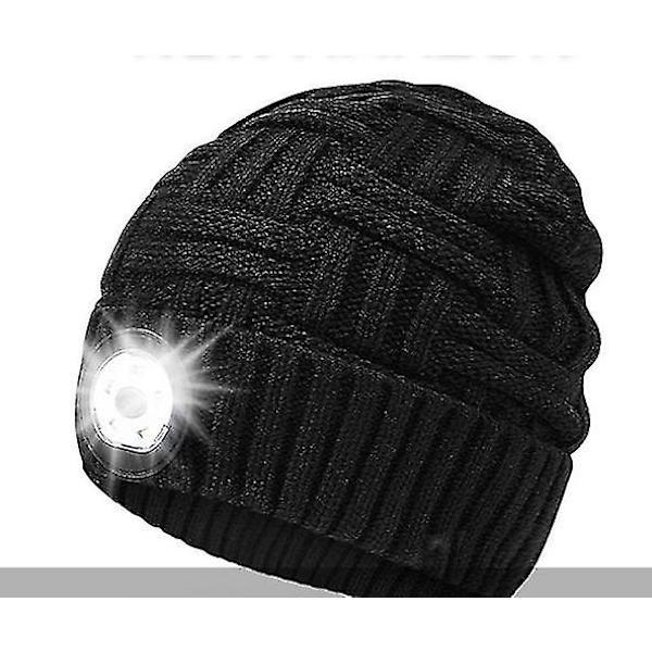LED-lue Beanie-lue med Lys - Strømper Fyller Gaver Til Menn Kvinner Lommelykt Beanie med Hodelykt Vinterlue