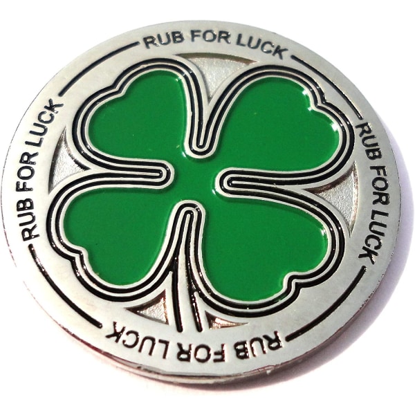 Four Leaf Clover Rub For Luck Golf Ball Marker Og Hat Clip