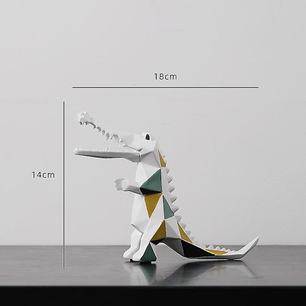 Konst Krokodil Dekoration Djur Statyett Figur Arts Harts Skulptur Present 18cm