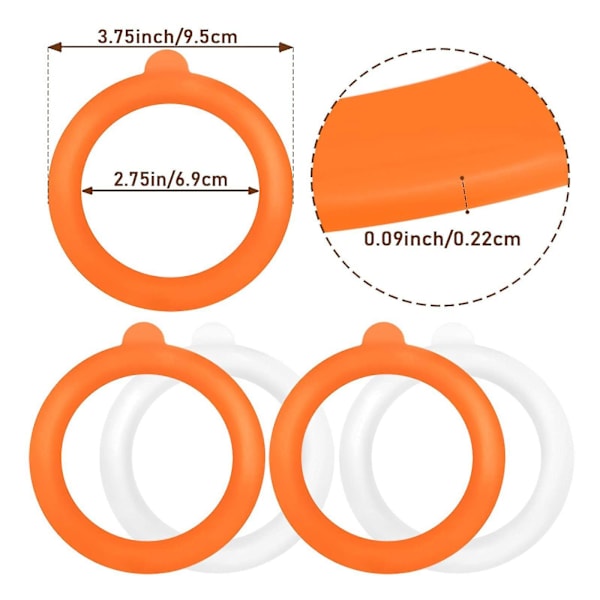 15 st Canning Seal Silikonersättningspackning Lufttät Gummitätningar Ringar（Vit)