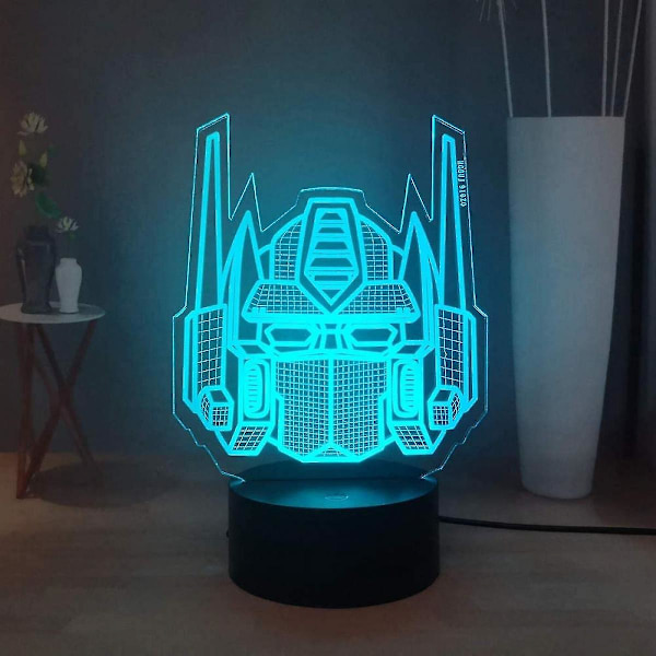 Transformers 3D nattlampa, Optimus Prime 7 färger LED bordslampa, fjärrkontroll barn sovrum nattlampa, barn pojkar födelsedag julklapp