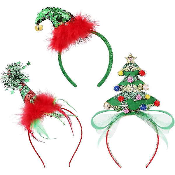 Frcolor Julebånd Julebånd Hodebånd Bulk Elf Hodebånd Juletre Hodebånd For Barn Voksne, 3stk