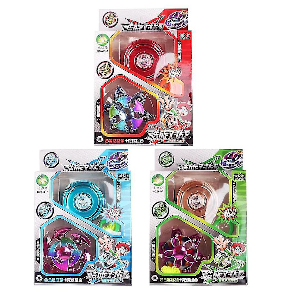 Yo-Yo-boll i aluminiumlegering, Yo-Yo Fidget Spinner-set, Leksak för barn, Födelsedagspresent för pojkar (röd)