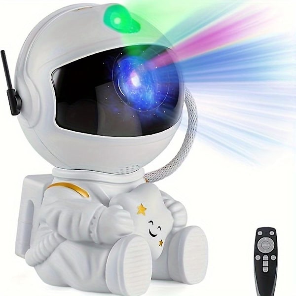 1pc Astronaut Stjärnhimmel Projektorlampa Kosmonaut Atmosfär Nattljus Plast Rymdman Laser Nebula Ljus Med Ryggsäck Knapp Display Fjärrkontroll