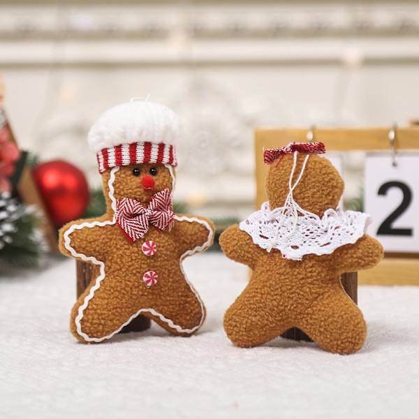 Julduk-Pepparkaksgubbe med rosettkockmössa, julgranshänge, prydnad, festivalpresent (Män)