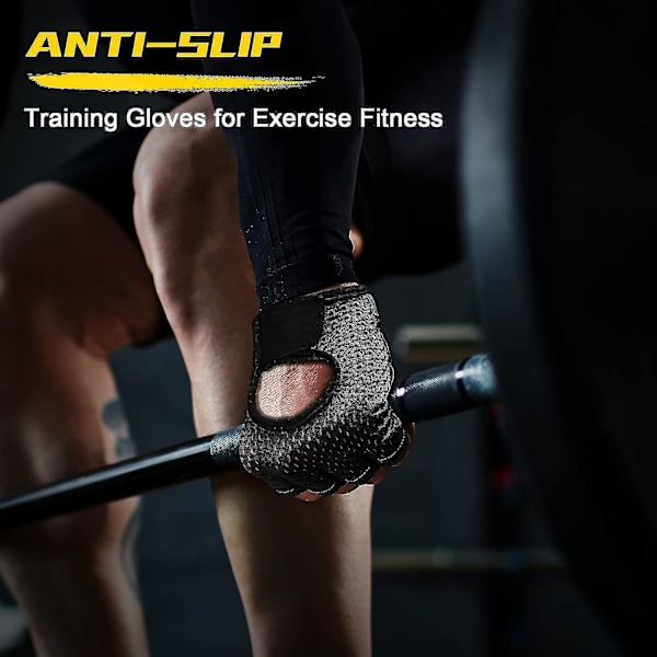1 par andningsbara fitnesshandskar (svart M) för träning, gym, gymnastik, tyngdlyftning, fitness, pull-up bar, unisex