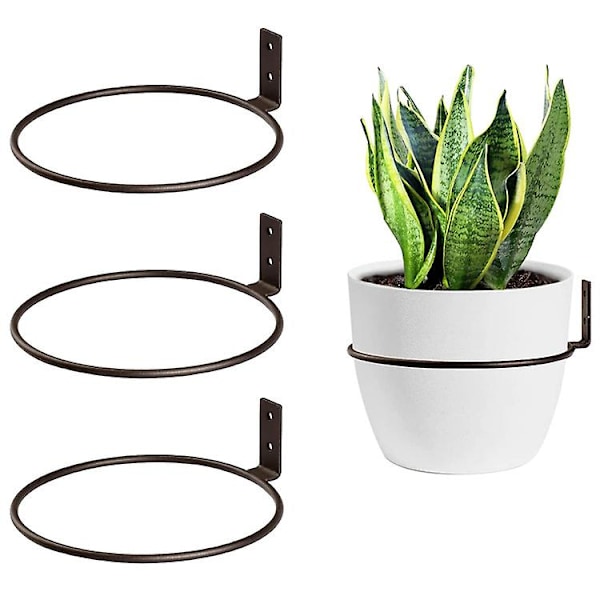 Mounted Heavy Duty Black Ring Plant Stand Metal Pot Holder Ring With Screws For Holding Planters Outdoor/indoor Home3pcs