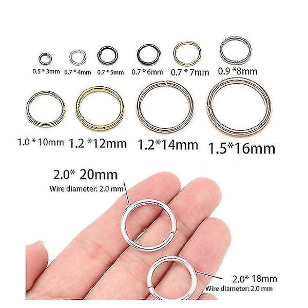 200 st/förpackning 4 5 6 8 10 mm hoppringar delade ringar kontakter för gör-det-själv-smycken, 4 mm, guld