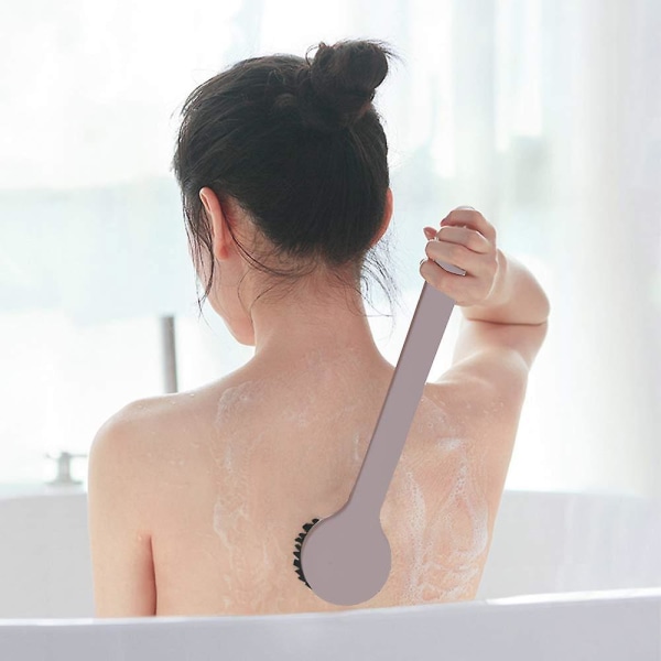 Mjuk hårbadborste med långa handtag, du kan tvätta baksidan av badborsten