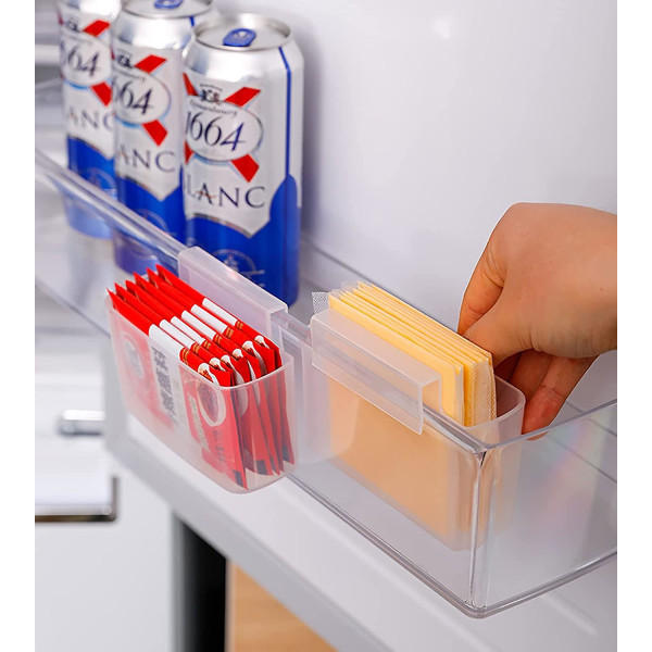 2-pack ostpinnar förvaring av ostskivor, hängande förvaringslåda för sidodörrar för kylskåp, matlagningsredskap för kök, förvaring av kryddpåsar