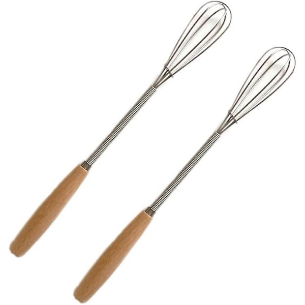 2-pack liten visp i rostfritt stål, äggvisp för matlagning, skummare för omrörning, vispning, blandning av ingredienser, såser