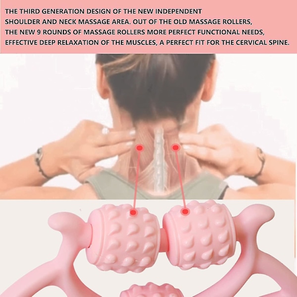 Lihasrulla Jännityksen Lievitykseen - Paranneltu 9 Rullalla, Tehokas Käsivarsien, Jalkojen, Reisien, Kaulan Lihasjännitykseen Ja Kipuun, Selluliitin Vähentämiseen