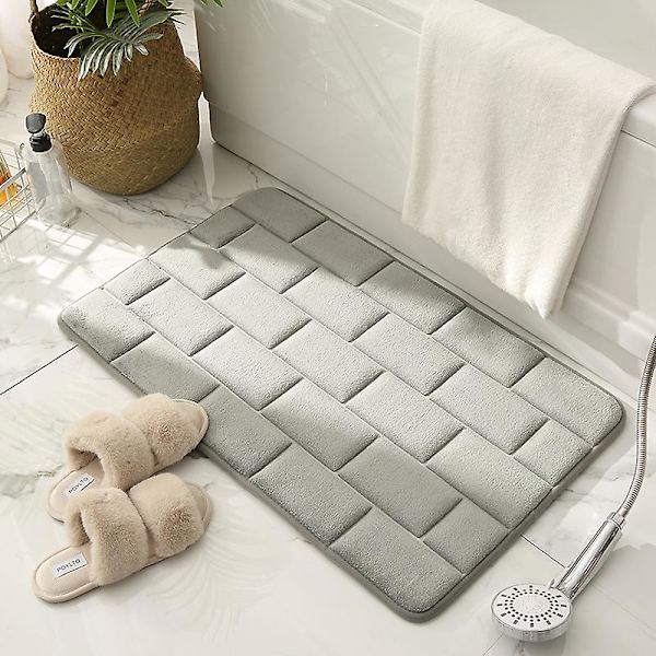 Badrumsmatta 40 x 60 cm Superabsorberande minneskum badrumsmatta Maskintvättbar badrumsmatta för kök badrum Entré