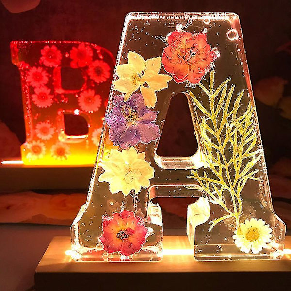 6 tommer store bogstavforme store bogstaver harpiks silikoneform DIY epoxyharpiksforme fødselsdagsfest bryllup hjem dekoration LED-håndværk