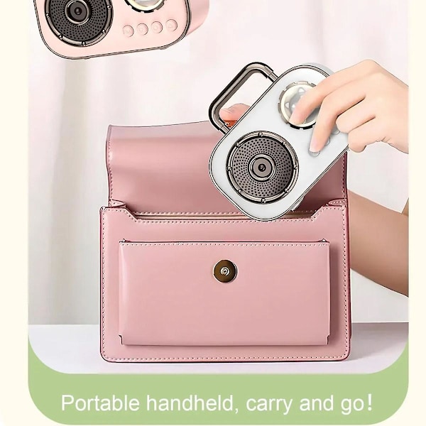 Retro Bluetooth Högtalare Subwoofer Mini Högkvalitativ Skrivbordshögtalare Bärbar Hemhögtalare - Rosa