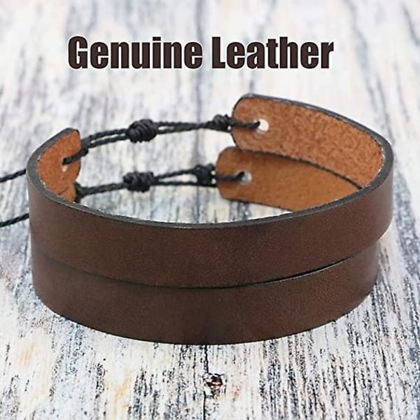 Läderarmband för män Inspirerande julklappar födelsedagspresenter till pojkvän Justerbart flätat armband Brun