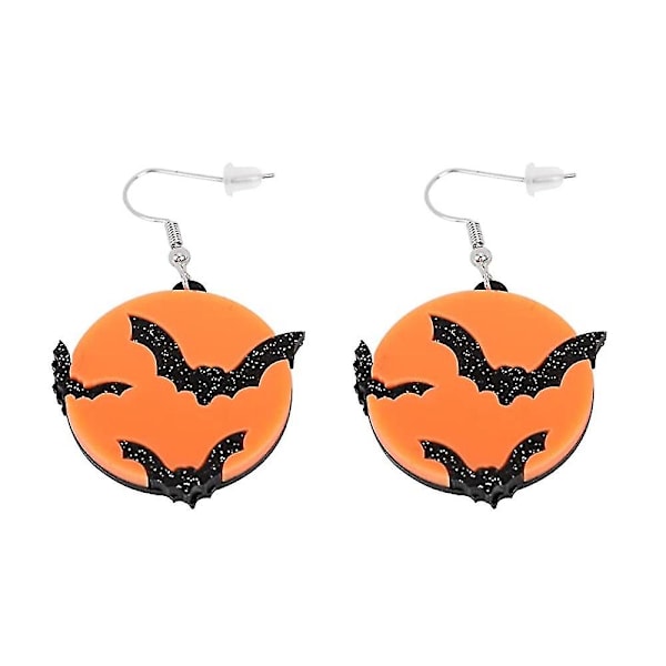 Halloween Funny Bat Earring Ornaments, Holiday Party Earrings（pale purple）