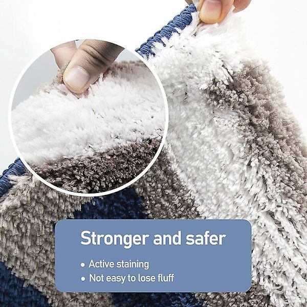 Halkskyddad badrumsmatta köksmatta fluffig badrumsmatta duschmatta mjuk mikrofiber, snabbtorkande, vattenabsorberande, maskintvättbar-40 x 60 cm (blå)