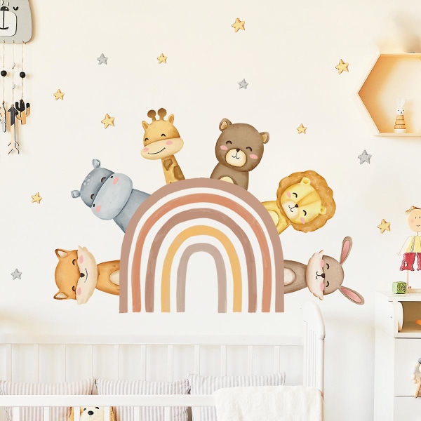 En set Star Animal Wall Stickers Väggdekor för sovrummet i vardagsrummet