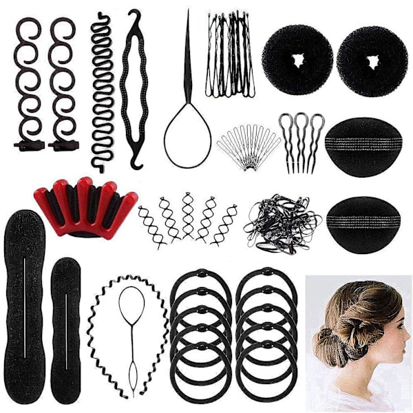 Hårstyling set, hårdesign stylingverktyg tillbehör DIY hårtillbehör hårmodellering verktygssats frisör set