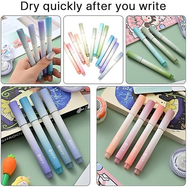 12-pack med estetiska söta markörer Bibelmarkörer Milt blandade Morandi-färger Snabbtorkande eyeliners