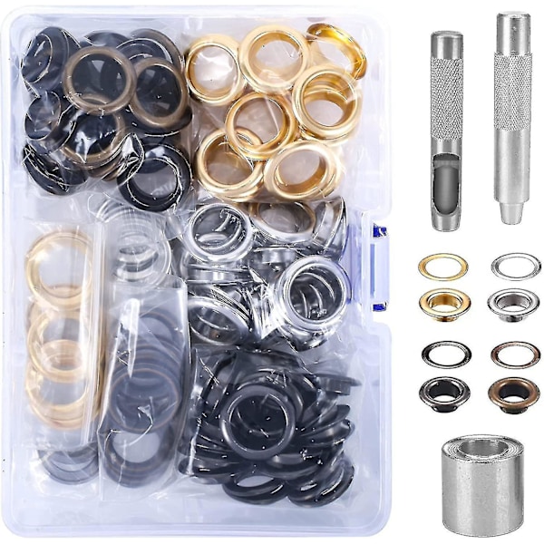 100 Set Öglor 16mm Grommet Kit Öglor Verktyg Metall Grommet Ögla Kit Med Grommet Verktyg För Canv Niuniu